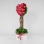 جعبه گل قلبی قرمز صورتی (6) - VIP Shop