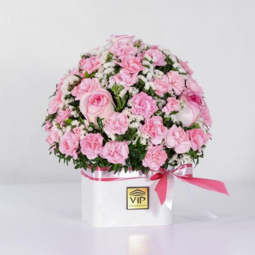 جعبه گل میخک داوودی صورتی (1)