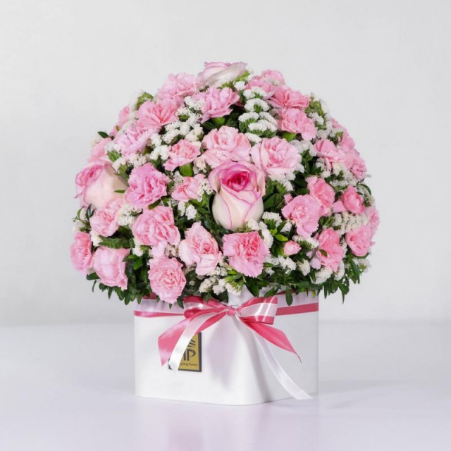 جعبه گل میخک داوودی صورتی (6)