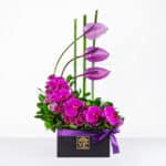 جعبه گل ارکیده و آنتوریم فانتزی- گلفروشی آنلاین VIP Shop