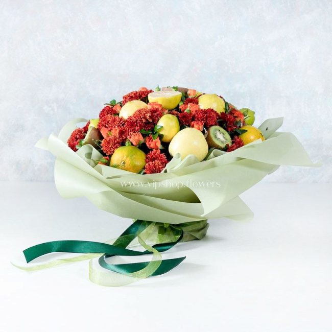 جعبه گل و میوه پاییزی- گلفروشی آنلاین VIP Shop