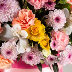 جزئیات باکس گل صورتی پارچه ای بسیار زیاد است.