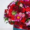باکس گل داوودی استوانه ای فیروزه ای - گل فروشی VIP Shop