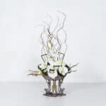 جام گل پایه دار مصری ارکیده سفید - گلفروشی آنلاین VIP Shop