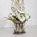 جام گل پایه دار مصری ارکیده سفید - گلفروشی آنلاین VIP Shop