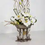 جام گل پایه دار مصری ارکیده سفید - گلفروشی آنلاین VIP Shop