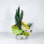 جعبه گل سیمانی آفتابگردان - گلفروشی آنلاین VIP Shop
