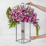 ابعاد جعبه گل شماره 195 با تم رنگی بنفش
