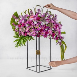 ابعاد جعبه گل شماره 195 با تم رنگی بنفش