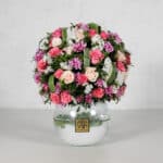 جعبه گل شیشه ای رز مینیاتوری- گلفروشی آنلاین VIP Shop