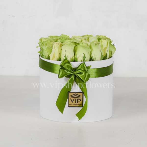 جعبه گل رز سبز- گلفروشی آنلاین VIP SHop