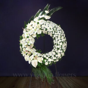 تاج گل ترحیم یک طبقه ارزان- گلفروشی آنلاین VIP Shop