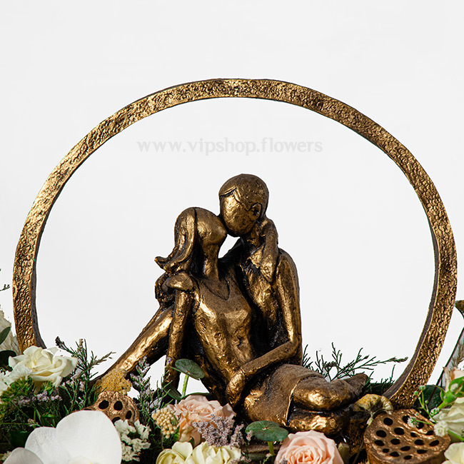 خرید گل و مجسمه صورت طلایی لاکچری - گلفروشی آنلاین VIP shop
