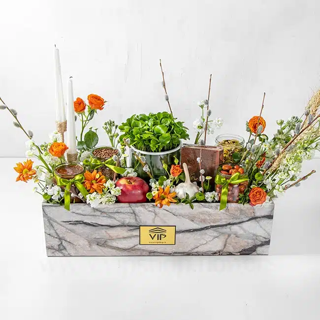 خرید اینترنتی جعبه گل سال جدید ابر و باد