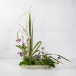 خرید سبد گل K132 حصیری با گل ارکیده