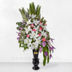 جام گل حنابندان با گل لیلیوم و رز