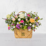 سبد گل K135 حصیری رنگی