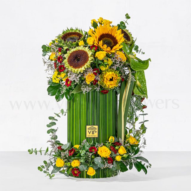 جعبه گل استوانه ای آفتابگردان شماره 249