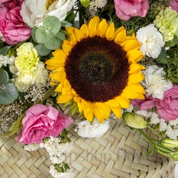 تبریک افتتاحیه مغازه با سبد گل