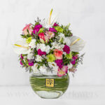 جعبه گل تنگی با آنتوریوم سفید