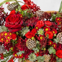 سبد گل برای دوست با گل رز مینیاتوری