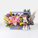 باکس گل صورتی لیلیوم همراه با هارمونی رنگ زیبا