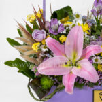 باکی گل صورتی لیلیوم با تزئین متفاوت