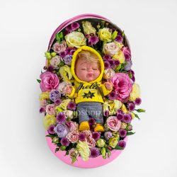 باکس گل گهواره ای مناسب برای نوزادان دختر