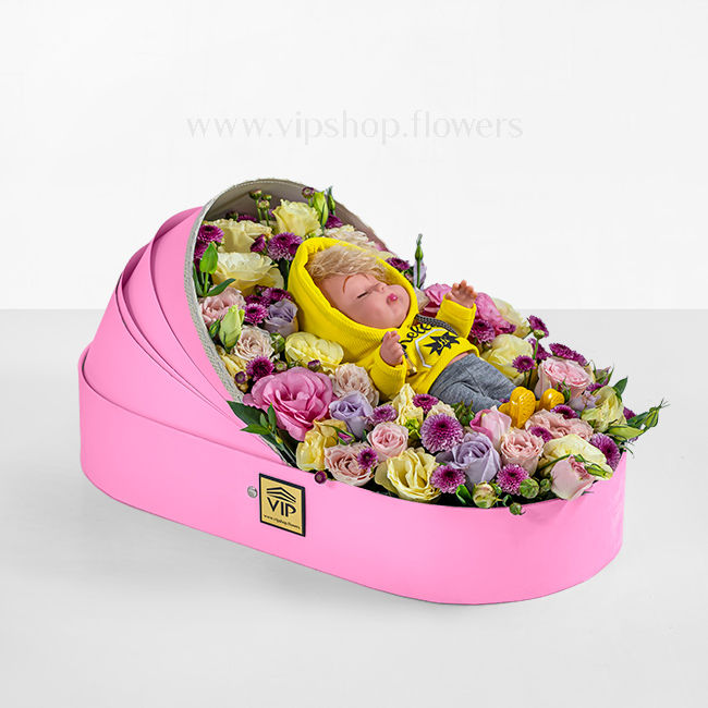 باکس گل زیبا برای نوزادان دختر