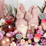 باکس گل ولنتاین با عروسک لی لی پوت صورتی