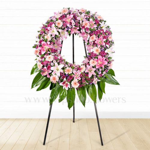 تاج گل گرد رنگی برای افتتاحیه سالن زیبایی عالی است.